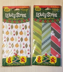 Lickity Strips 2 Packs 300 Total Printed Christmas Paper Chains Tree Decorations - Picture 1 of 5