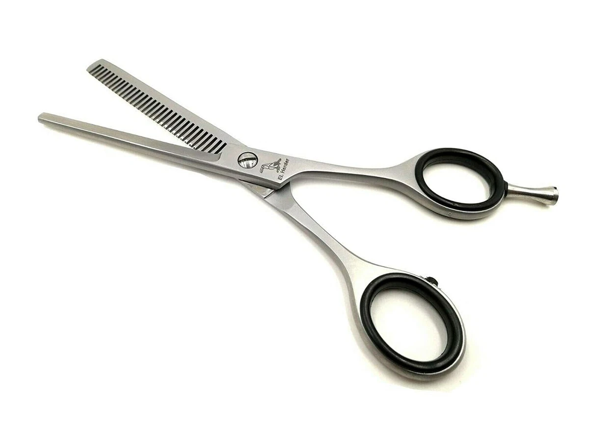Tomishi Friseurschere & Modellierschere Set – 15,3 Cm, Japanstahl, Schwarze Titanbeschichtung, 36 Zähne