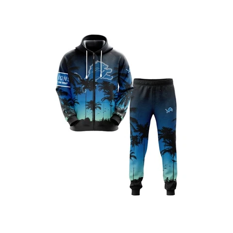 Detroit Lions Hoodie Tracksuit Jogging Sweatsuit Athletic Outfit Sweatpants Gift Cover