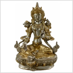 Tara verde de latón 22 cm 1,9 kg protectora Shyama Buda budismo - Imagen 1 de 3
