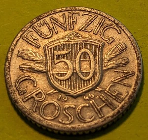 1946 Austria 50 Groschen Coin - Picture 1 of 2
