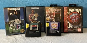 Lote de 6 juegos Sega Sports Genesis 4 en caja o en caja original Joe Montana NFL NBA Jam - Imagen 1 de 17