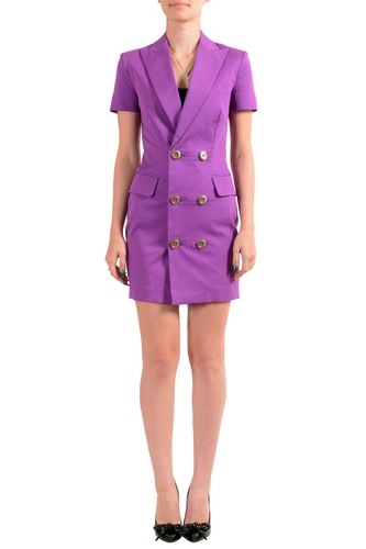 DSQUARED2 Mini abito da donna viola doppio petto US S IT 40