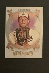2021 Topps Allen & Ginter Dodgers Nationals Max Scherzer - SP Hot Box Silver