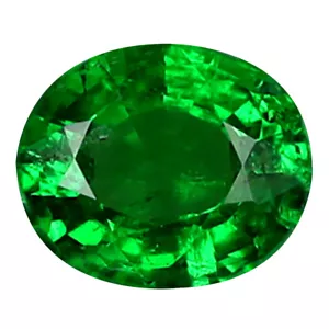 0,65 ct erstaunlicher Ovalschliff (6 x 5 mm) unbeheizt grüner Tsavorit Granat - Bild 1 von 1