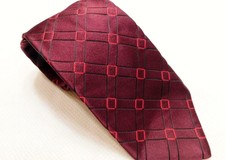 VALENTINO ITALY Geometric Woven Silk Necktie Tie