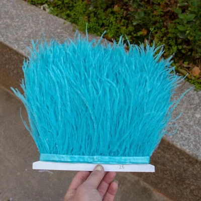 Cinta de recorte de plumas de avestruz esponjosas de 1 metro 8-10 cm pluma de granja para decoración Foto 1 de 4