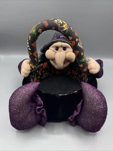 Halloween Witch Plush Bowl Decor Kids Of America 2001 VTG 8” - Picture 1 of 11