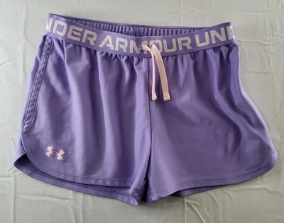 Under Armour Shorts Youth Girl's Size Large Purple Drawstring Yoga Running Gym L - Image 1 of 4