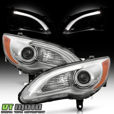 For 2011-2014 Chrysler 200 w/LED DRL Chrome Projector Headlights Headlamps Pair - Изображение 1 из 4