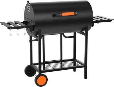 Extra Large Charcoal BBQ Grill Trolley 918 sq in Cooking Space w/ Side Tables - Image 1 of 4