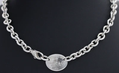 Collar Tiffany & Co. Plata Esterlina "Return to Tiffany" Etiqueta Ovalada 16" con Bolsa Foto 1 de 4