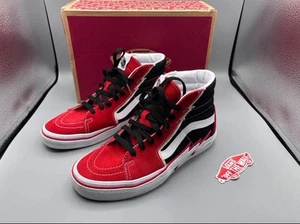 Vans Sk8-Hi Bolt Racing Red Black lightning bolt mens 7 Women’s 8.5 - Picture 1 of 10