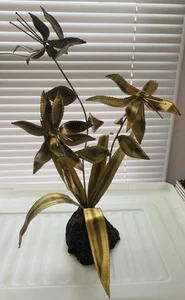 Vintage Brass Stem Flower Arrangement Centerpiece Decor - Picture 1 of 4