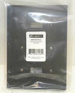 Liberty ~Triple Light Switch Metal Wall Plate ~ Subway Tile / Matte Black - Picture 1 of 2
