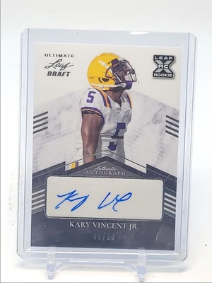 KARY VINCENT JR. 2021 LEAF ULTIMATE DRAFT XRC ROOKIE RC AUTO /99 Q5668 - Image 1 of 2