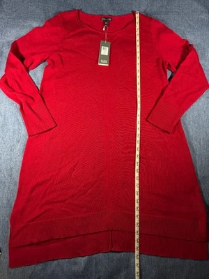 Eileen Fisher Ballet Neck Long Sleeve Lyring Dress Laqur Med  NWT $218 Holiday - Image 1 of 4