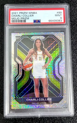 PSA 9 MINT 2021 WNBA CHARLI COLLIER SP /25 MOJO PRIZM ROOKIE RC #89 G5942 - Image 1 of 2