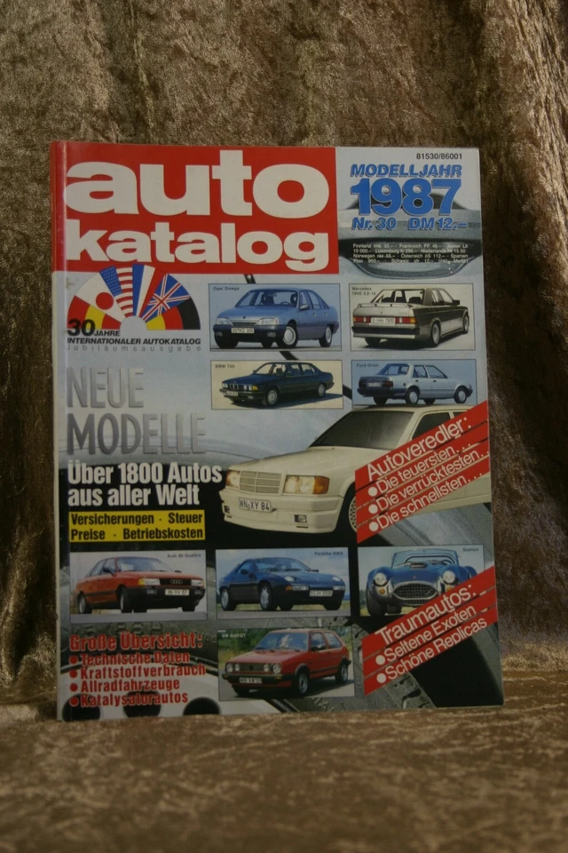Catalogo Auto 1987 N. 30 Nuovi Modelli Oltre 1800 Auto Da Tutto Il Mondo - Immagine 1 di 1