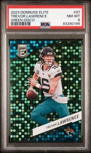 2023 Panini Donruss Elite Trevor Lawrence Green Disco PSA 8 NM-Mint #97 Jaguars - Picture 1 of 2