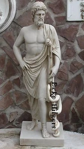 Äskulap Figur Statue Gartenfigur Garten Skulptur Asklepios Stab Apotheke F38 - Picture 1 of 5