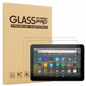 2PC Amazon Fire HD 8/8 Plus 10th Gen 2020 Tablet Screen Protector Tempered Glass - Picture 1 of 5