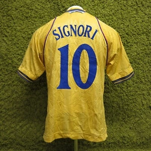 2000-2001 BOLOGNA THIRD 3RD FOOTBALL SHIRT SIGNORI 10 L 8.5/10 UMBRO GOLD RARE - Picture 1 of 22