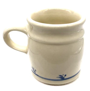 Roseville Ohio Freundschaft Becher Elfenbein Keramik mit blauen Blumen Kaffee Tee Tasse - Bild 1 von 8