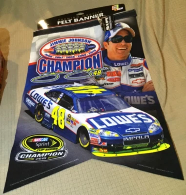 Banner de fieltro Jimmie Johnson #48 cinco campeonatos consecutivos 17x26 - nuevo Foto 1 de 2