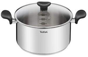 Tefal Primary Induction Stainless Steel 5L Stewpot Stockpot With Glass Lid, 24cm