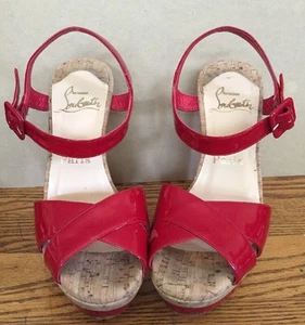 Christian Louboutin La Falaise Platform Eu 36-1/2 US 6.5 Red Pumps - Picture 1 of 12