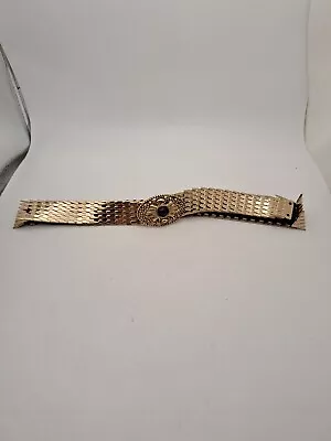 Vintage 1990s Gold Medalion Gold Metal Stretch Belt Ladies Snake/ Fish Scale - Image 1 of 3
