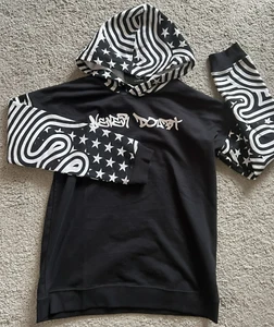 Ideology Boys Hoodie Shirt L 10/2 Black White Never Doubt Long Sleeve NWT - Picture 1 of 6
