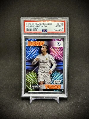 Cristiano Ronaldo 2022-23 Topps Stadium Chroms Beam Team Case Hit PSA 10 - Image 1 of 2