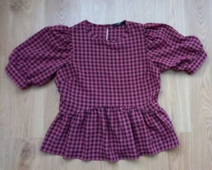 George checked top red black UK 10 - Picture 1 of 4