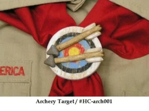 Hand Carved Archery Target Neckerchief Slide - Picture 1 of 1