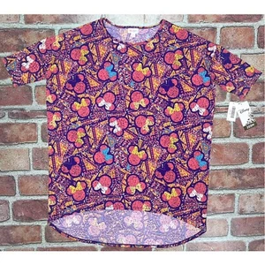Neu Lularoe Disney Minnie Mouse Irma Top Tunika hoch-niedrig lila bunt Größe M - Bild 1 von 2
