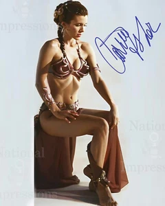 Carrie Fisher Star Wars Princess Leia  Bikini autographed 8x10 Photo REPRINT E3 - Picture 1 of 2