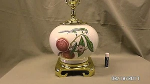 1869M Vintage Royal Worcester Evesham 20" Tischlampe Porzellan & Messing "Pfirsiche" A++ - Bild 1 von 9