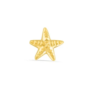 14k Yellow Solid Gold Sea-star Stud Body Jewelry/ Piercing / 25g Pin - Picture 1 of 1
