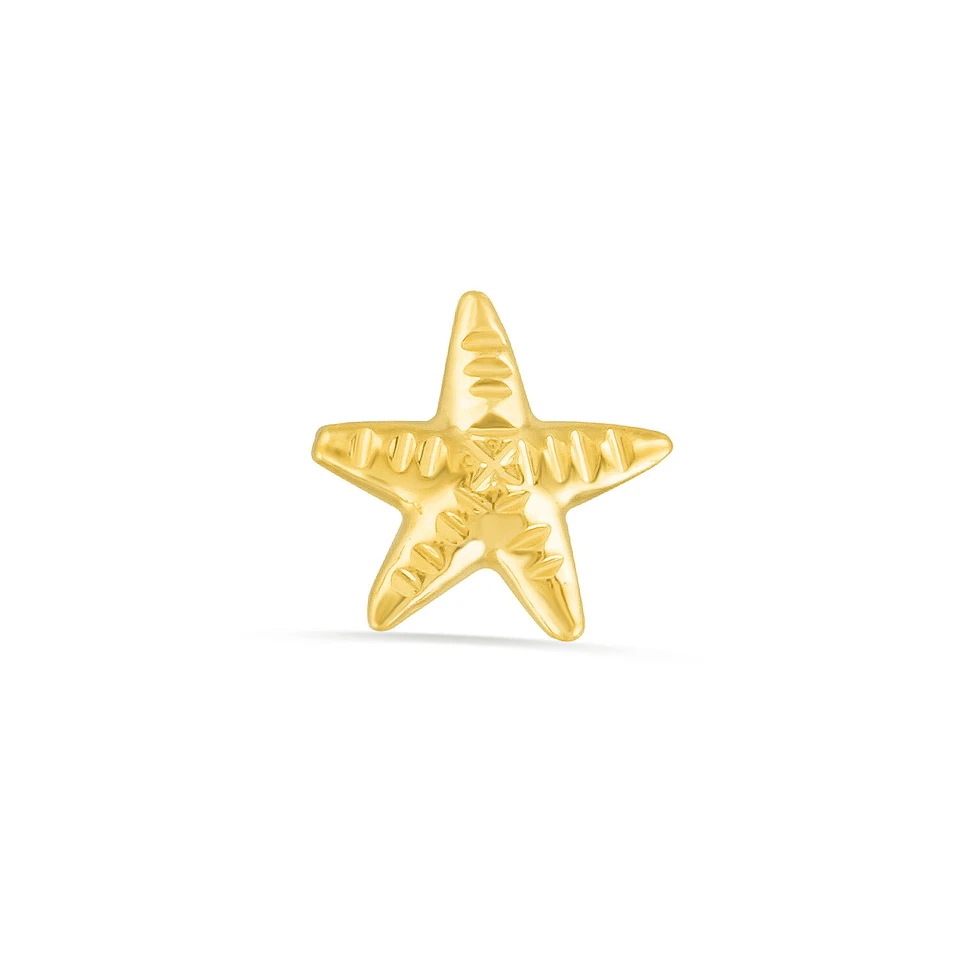 Joyería de Cuerpo de Estrella de Mar de Oro Sólido Amarillo de 14k / Piercing / Pin de 25g Foto 1 de 1