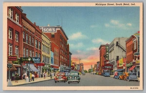 Michigan Street, South Bend, Indiana Postkarte - Bild 1 von 2