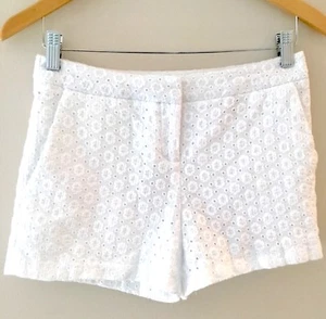 Pantalones Cortos Para Mujer Harve Benard Talla 2 Blanco Ojales Algodón Forrado Frente Plano - Imagen 1 de 6