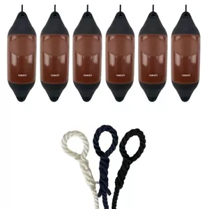 6 x HURRICANE Vortex Bootsfender: braun PM05 - FREE SPLICED END 10MM SEIL - Bild 1 von 2