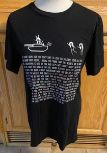 NWOT Men's Medium Tee Black Kim Jisco By Zenon & Issac Band T-Shirt Lyric Shirt - Picture 1 of 9