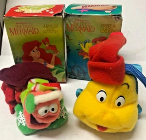 McDonald's 1989 Disney's The Little Mermaid Sebastian & Flounder Plush Ornaments - Picture 1 of 1
