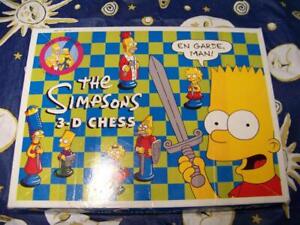 Vintage 1991 The Simpsons 3-D Chess Set Complete Board Game Classic Complete