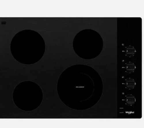 Whirlpool WCE55US0HB 30in Ceramic, Built-In Electric Cooktop - Black, 208V