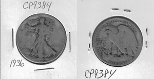 1936 Walking Liberty Half Dollar Actual Photo of coin CP9384 - Picture 1 of 1