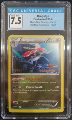 Dragalge XY10 Staff Promo Flashfire Prerelease CGC 7.5 NM+ Pokemon TCG - Image 1 of 3